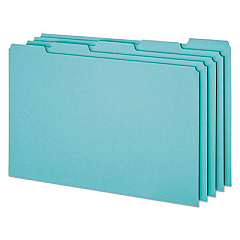 Pendaflex Blank Top Tab File Guides, 1/5-Cut Top Tab, Blank, 8.5 x 14, Blue, 50/Box (PN305)