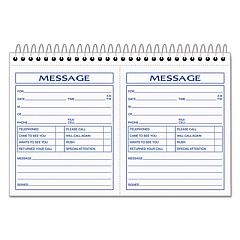 TOPS Spiralbound Message Book, Two-Part Carbonless, 4.25 x 5, 2/Page, 200 Forms (4007)