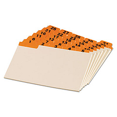 Oxford Manila Index Card Guides with Laminated Tabs, 1/5-Cut Top Tab, 1 to 31, 4 x 6, Manila, 31/Set (04634)