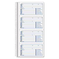 TOPS Spiralbound Message Book, Two-Part Carbonless, 2.75 x 5, 4/Page, 600 Forms (4008)