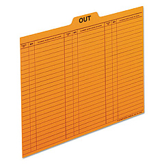 Pendaflex Salmon Colored Charge-Out Guides, 1/5-Cut Top Tab, Out, 8.5 x 11, Salmon, 100/Box (2051)