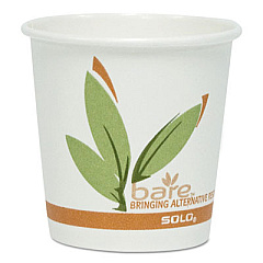 Dart Bare by Solo Eco-Forward Recycled Content PCF Paper Hot Cups, 8 oz, Green/White/Beige, 1,000/Carton (378RC)