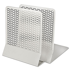 Artistic Urban Collection Punched Metal Bookends, Nonskid, 5.5 x 6.5 x 6.5, Perforated Steel, White, 1 Pair (ART20008WH)