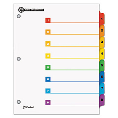 Cardinal OneStep 100% Recycled Printable Table of Contents Dividers, 8-Tab, 1 to 8, 11 x 8.5, White, 1 Set (70818)