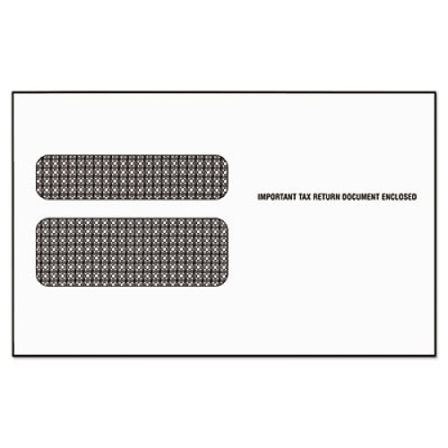 TOPS W-2 Laser Double Window Envelope, Commercial Flap, Gummed Closure, 5.63 x 9.5, White, 24/Pack (2219R)