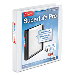 Cardinal SuperLife Pro Easy Open ClearVue Locking Slant-D Ring Binder, 3 Rings, 1" Capacity, 11 x 8.5, White (54652)