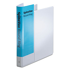 Cardinal Spine Vue Locking Round Ring Binder, 3 Rings, 1" Capacity, 11 x 8.5, White (16303)