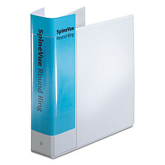 Cardinal Spine Vue Locking Round Ring Binder, 3 Rings, 2" Capacity, 11 x 8.5, White (16803)