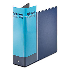 Cardinal Spine Vue Locking Round Ring Binder, 3 Rings, 3" Capacity, 11 x 8.5, Navy (16902)