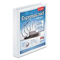 Cardinal ExpressLoad ClearVue Locking D-Ring Binder, 3 Rings, 1.5" Capacity, 11 x 8.5, White (49110)