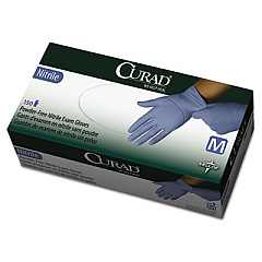 Curad Nitrile Exam Glove, Powder-Free, Medium, 150/Box (CUR9315)