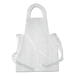AmerCareRoyal Poly Apron, 28 x 55, 1 mil, One Size Fits All, White, 100/Pack (DAK2855)