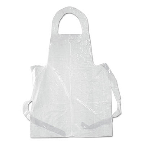 AmerCareRoyal Poly Apron, 28 x 55, 1 mil, One Size Fits All, White, 100/Pack (DAK2855)