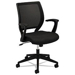 HON HVL521 Mesh Mid-Back Task Chair, Supports Up to 250 lb, 17.5" to 22" Seat Height, Black (VL521VA10)