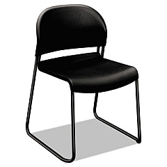 HON GuestStacker High Density Chairs, Supports Up to 300 lb, Onyx Seat/Back, Black Base, 4/Carton (4031ONT)