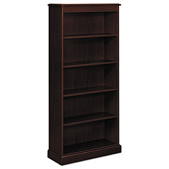 HON 94000 Series Five-Shelf Bookcase, 35.75w x 14.31d x 78.25h, Mahogany (94225NN)