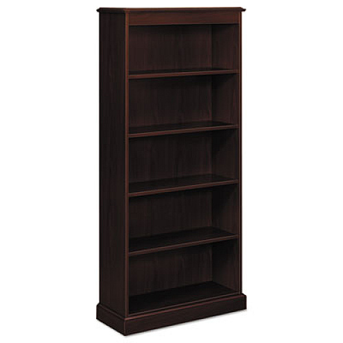 HON 94000 Series Five-Shelf Bookcase, 35.75w x 14.31d x 78.25h, Mahogany (94225NN)