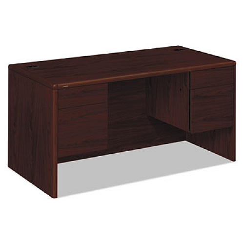 HON 10700 Series Double Pedestal Desk with Three-Quarter Height Pedestals, 60" x 30" x 29.5", Mahogany (10771NN)
