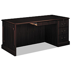 HON 94000 Series "L" Workstation Desk for Return on Left, 66" x 30" x 29.5", Mahogany (94283RNN)