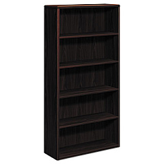 HON 10700 Series Wood Bookcase, Five-Shelf, 36w x 13.13d x 71h, Mahogany (10755NN)