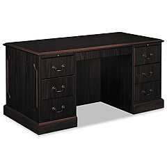 HON 94000 Series Double Pedestal Desk, 60" x 30" x 29.5", Mahogany (94251NN)