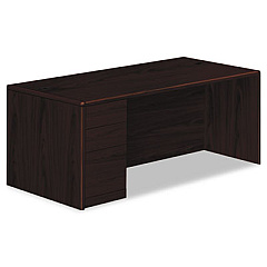 HON 10700 Series Single Pedestal Desk with Full-Height Pedestal on Left, 72" x 36" x 29.5", Mahogany (10788LNN)