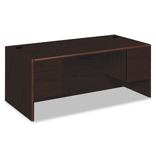 HON 10700 Series Double Pedestal Desk with Three-Quarter Height Pedestals, 72" x 36" x 29.5", Mahogany (10791NN)