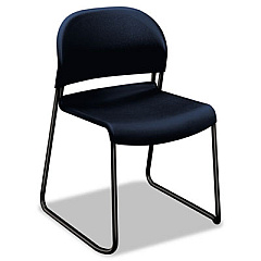 HON GuestStacker High Density Chairs, Supports Up to 300 lb, Regatta Seat/Back, Black Base, 4/Carton (4031RET)
