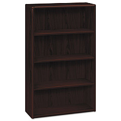 HON 10700 Series Wood Bookcase, Four-Shelf, 36w x 13.13d x 57.13h, Mahogany (10754NN)