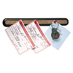 Quartet Bulletin Bar II Natural Cork Bulletin, 12 x 1, Brown, Black Plastic Frame (23401)