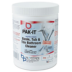 PAK-IT Basin, Tub and Tile Cleaner, Ocean, 4 oz Packets, 20/Jar, 12 Jar/Carton (5722102020CT)