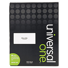 Universal Deluxe Clear Labels, Inkjet/Laser Printers, 2 x 4, Clear, 10/Sheet, 50 Sheets/Box (81105)