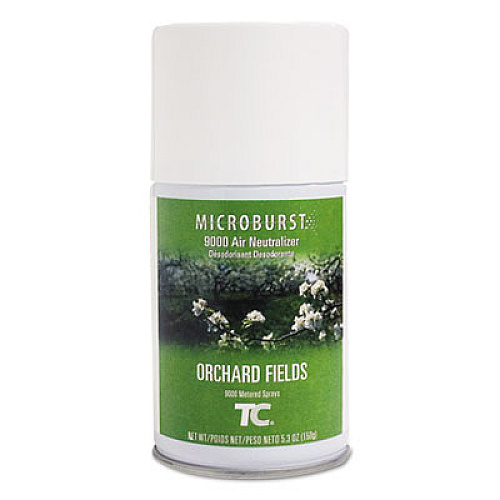 Rubbermaid Commercial TC Microburst 9000 Air Freshener Refill, Orchard Fields, 5.3 oz Aerosol Spray, 4/Carton (4012451)