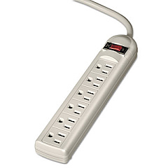 Fellowes Power Strip, 6 Outlets, 6 ft Cord, Platinum (99028)