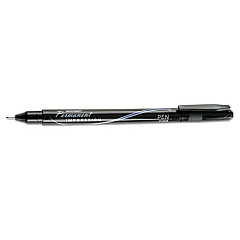 AbilityOne 7520016459512 SKILCRAFT Permanent Impression Porous Point Pen, Stick, Fine 0.5 mm, Blue Ink, Black Barrel, Dozen