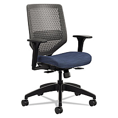 HON Solve Series ReActiv Back Task Chair, Supports Up to 300 lb, 18" to 23" Seat Height, Midnight Seat, Charcoal Back, Black Base (SVR1ACLC90TK)