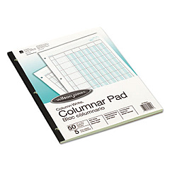 Wilson Jones Accounting Pad, (5) 8-Unit Columns, 8.5 x 11, Light Green, 50-Sheet Pad (G7205A)