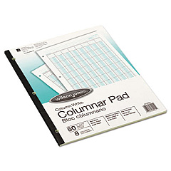 Wilson Jones Accounting Pad, (8) 6-Unit Columns, 8.5 x 11, Light Green, 50-Sheet Pad (G7208A)
