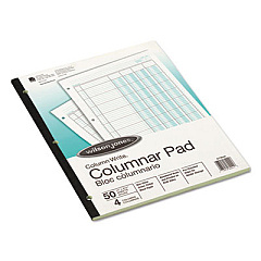 Wilson Jones Accounting Pad, (4) 8-Unit Columns, 2-Sided, 11 x 8.5, Light Green, 50-Sheet Pad (G7204A)