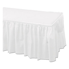 Hoffmaster Tableskirts, Plastic, 29" x 14 ft, White, 6/Carton (110010)