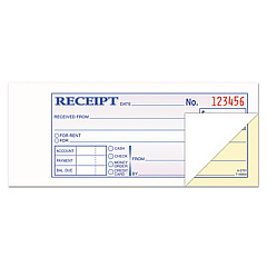 TOPS Money and Rent Receipt Books, Two-Part Carbonless, 2.75 x 7.19, 1/Page, 100 Forms (46800)