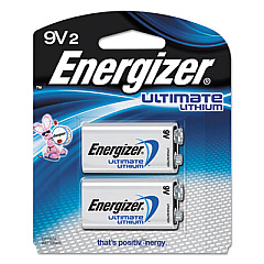 Energizer Ultimate Lithium 9V Batteries, 2/Pack (L522BP2)