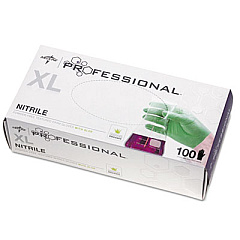 Medline Professional Nitrile Exam Gloves with Aloe, X-Large, Green, 100/Box (PRO31764)