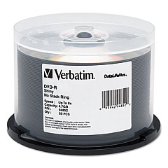 Verbatim DVD-R DataLifePlus, 4.7 GB, 8x, Spindle, Shiny Silver, 50/Pack (94852)