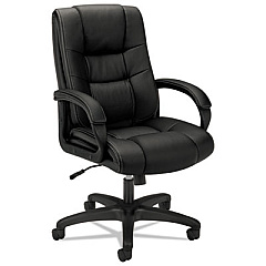 HON HVL131 Executive High-Back Chair, Supports Up to 250 lb, 18.5" to 22" Seat Height, Black (VL131EN11)