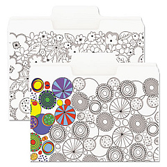 Smead SuperTab Coloring File Folders, 1/3-Cut Tabs: Assorted, Letter Size, 0.75" Expansion, White, 6/Pack (11647)