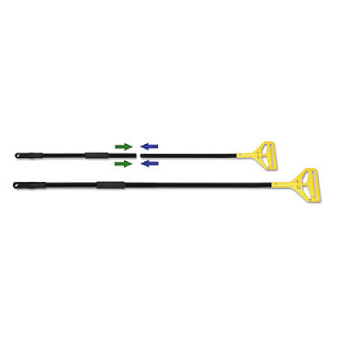 Boardwalk Two-Piece Metal Handle with Plastic Quick Change Head, 62" Handle, Black/Yellow (BWKFF620)