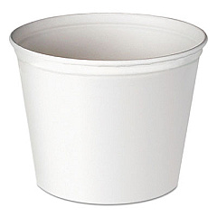 Dart Double Wrapped Paper Bucket, Unwaxed, 83oz, White, 100/Carton (5T1UU)