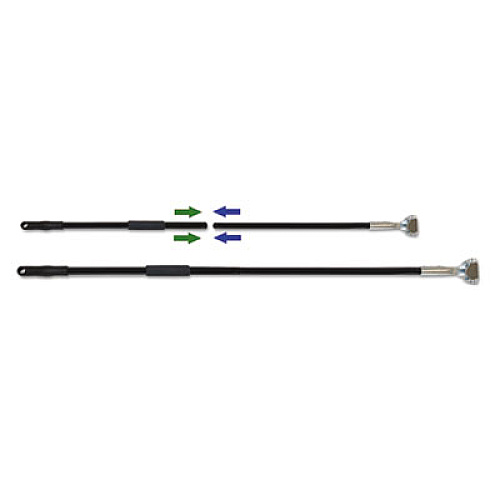 Boardwalk Two-Piece Clip-On Dust Mop Handle, Metal, 1.5" dia x 59", Black/Silver (BWKFF1490)