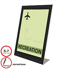 Deflecto Superior Image Black Border Sign Holder, 5 x 7, Slanted, Black/Clear (69575)